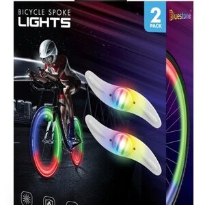 BLUESTONE RGB Bicycle LED Spoke Lights with Strobe, Flash, and Slow - Pack of 2